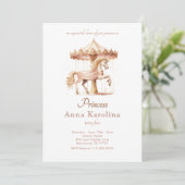 Invitation Carrousel de conte de fées d'anniversaire de princ (Debout devant)