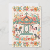Invitation Carrousel floral Whimsical Carnival Carnival Anniv (Dos)