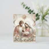 Invitation Carstock de la nativité de l'aquarelle florale imp (Debout devant)