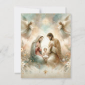 Invitation Carstock de la nativité de l'aquarelle florale imp (Dos)