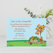 Invitation Cart Citrouille d'automne (Debout devant)