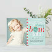 Invitation Cartão de Natal e Ano Novo Personalizado com Foto (Debout devant)