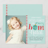 Invitation Cartão de Natal e Ano Novo Personalizado com Foto (Devant / Derrière)