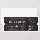 Invitation Cartaz convainc de casamento do teatro em preto (Devant / Derrière)