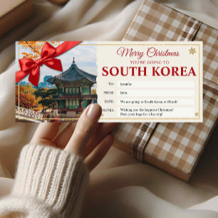 Invitation Carte-cadeau de voyage en Corée du Sud pour Noël