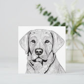 Invitation Carte-cadeau Labrador Retriever (Debout devant)