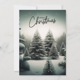 Invitation Carte-cadeau personnalisée de Noël forêt classique