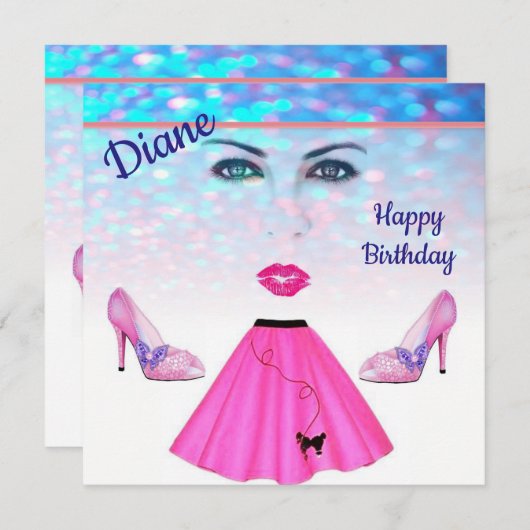 Invitation Carte d'Anniversaire (Devant / Derrière)