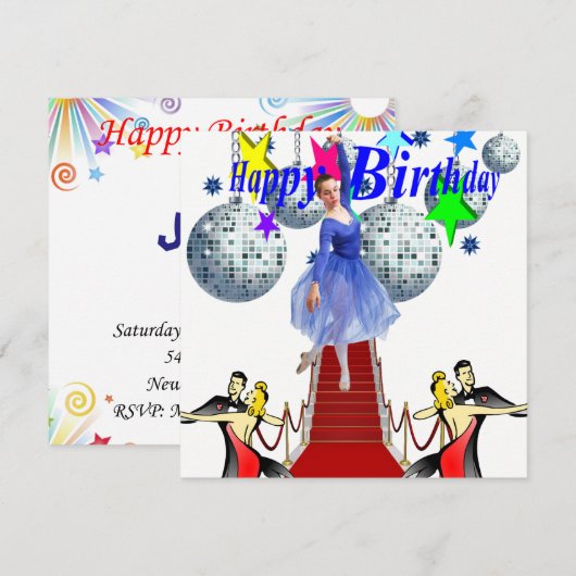 Invitation Carte d'Anniversaire (Devant / Derrière)