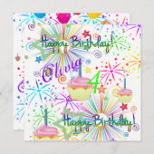 Invitation Carte d'Anniversaire (Devant / Derrière)