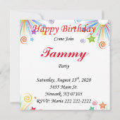 Invitation Carte d'anniversaire Cupcake Rose (Dos)