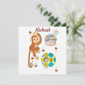 Invitation Carte d'anniversaire Singe Deux Ans (Debout devant)