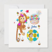 Invitation Carte d'anniversaire Singe Deux Ans (Devant)