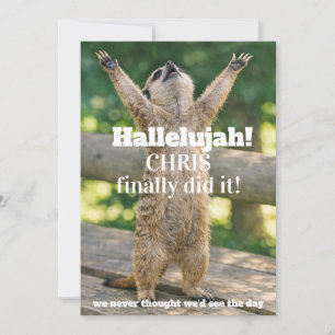 Invitation 🎓🦥Carte de célébration du suricate impertinent –