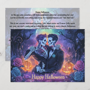 Invitation 🌈🎃Carte de danse de squelette romantique