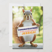 Invitation 🎓Carte de félicitations Bannière Écureuil (Devant)