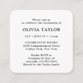 Invitation Carte de fête de fin d'études mini noir (Dos)