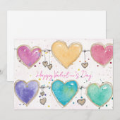 Invitation carte de la Saint-Valentin à coeurs mot (Devant / Derrière)