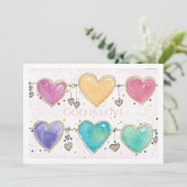Invitation carte de Saint-Valentin à coeurs motifs (Debout devant)