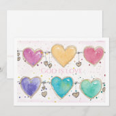 Invitation carte de Saint-Valentin à coeurs motifs (Devant / Derrière)