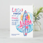 Invitation carte de surf Aloha (Debout devant)