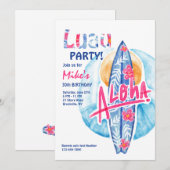 Invitation carte de surf Aloha (Devant / Derrière)