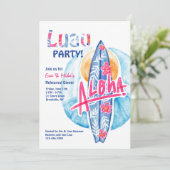 Invitation carte de surf Aloha (Debout devant)