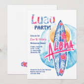 Invitation carte de surf Aloha (Devant / Derrière)