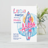 Invitation carte de surf Aloha (Debout devant)