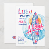 Invitation carte de surf Aloha (Devant / Derrière)