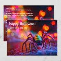 🌈🕷️Carte de vœux Magie Toile Araignée Arc-en-cie
