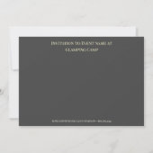 Invitation carte de week-end de camping Glamping (Dos)