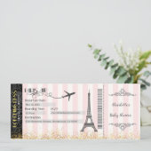 Invitation Carte d'Embarquement Paris, Bébé, Maria (Debout devant)