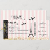 Invitation Carte d'Embarquement Paris, Bébé, Maria (Devant / Derrière)