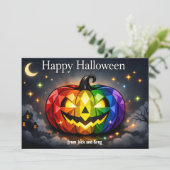 Invitation 🎃🌈Carte Halloween LGBT (Debout devant)