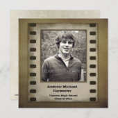 Invitation Carte photo Brown de Grunge Strip (Devant / Derrière)