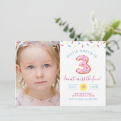 Invitation Carte photo de Donut pour le troisième  (Debout devant)