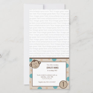 Invitation Carte photo de singe anniversaire