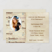 Invitation Carte photo de texte d'anniversaire (Devant / Derrière)