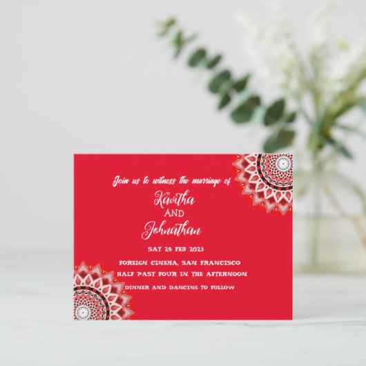 Invitation carte postale (Debout devant)