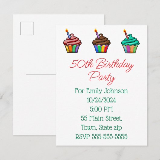 Invitation carte postale (Devant / Derrière)