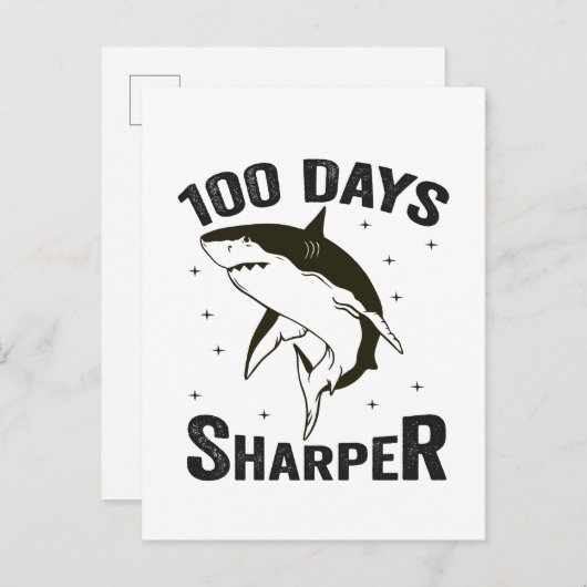 Invitation Carte Postale 100 jours plus drôle professeur 100e jour d'école (Devant / Derrière)