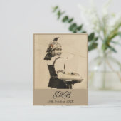 Invitation Carte Postale 100e anniversaire Elegant Monogramme Photo (Debout devant)