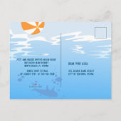 Invitation Carte Postale 1er anniversaire sous l'océan orque baleine bébé f (Dos)