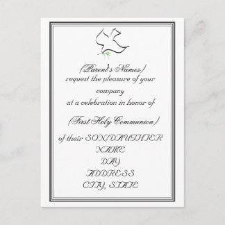 Invitation Carte Postale 1ère Branche Invitation-colombe et olives de la sa