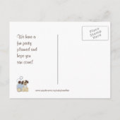 Invitation Carte Postale 1ère fête d'anniversaire avec chiot et ballons (Dos)