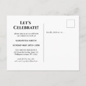 Invitation Carte Postale 2023 Elle L'A Fait Moderne Script Photo Graduation (Dos)