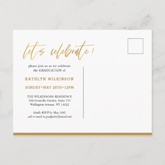 Invitation Carte Postale 2023 Modern Bold Script tendance 4 Photo Graduatio (Dos)