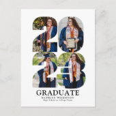 Invitation Carte Postale 2023 Modern Bold Script tendance 4 Photo Graduatio (Devant)