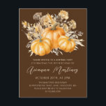 Invitation Carte Postale 21e anniversaire Surprise Party Rustic Boho Citrou<br><div class="desc">Les citrouilles d'automne sont nichés dans de délicats fleurs sauvages dorés et oranges pour créer une esthétique élégante. Tout le texte est éditable pour vous permettre de créer facilement votre propre humeur spéciale.</div>